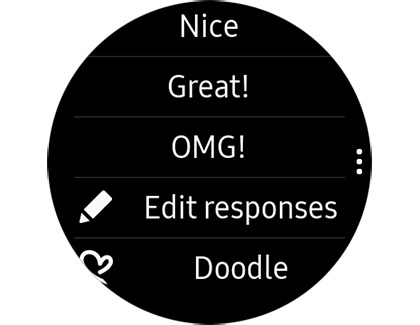 Quick messages options on the Galaxy Watch Active