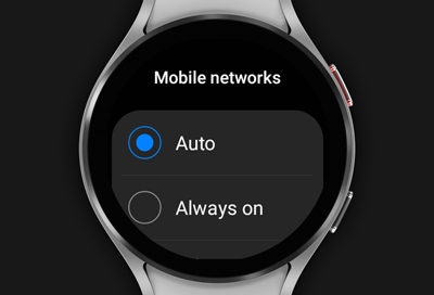 Mobile network screen on Galaxy Watch4