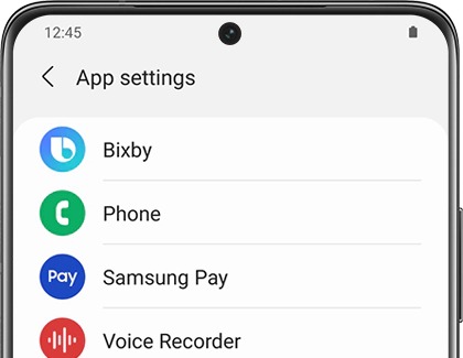 A list of apps in the Galaxy Wearables app