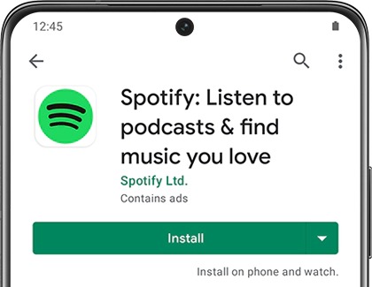 An app opened in Galaxy Store