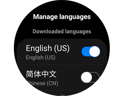 List of languages under Manage languages