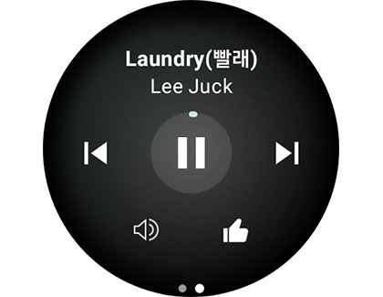 Youtube Music controls on a Galaxy watch