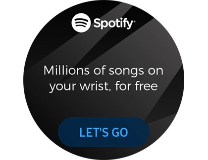 Spotify setup screen on a Galaxy watch