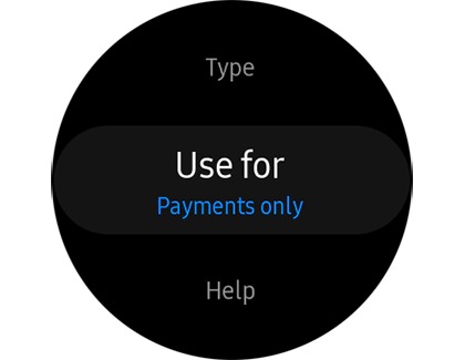 Use for Payments only setting displayed on Galaxy Watch Active 2