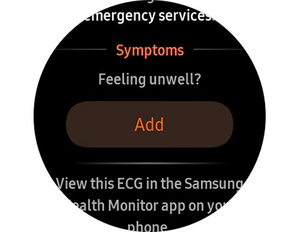 Add option displayed on a Samsung smart watch