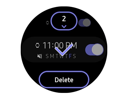 Delete an alarm screenshot