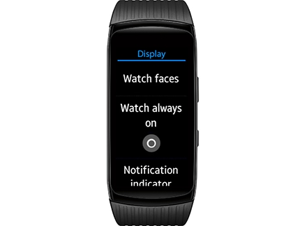 Display settings on a Gear Fit2 Pro