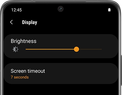 List of display settings in the Galaxy Wearable app