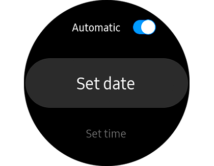 Set date screen from Galaxy Watch3