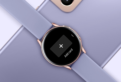 Samsung Pay Add Card displayed on Galaxy Watch Active 2