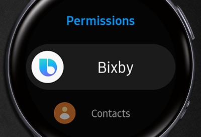 Galaxy Watch Active 2 showing App Permissions
