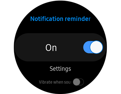 Notification reminder settings on the Galaxy Watch Active 2