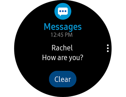 Messages notification on a Samsung smart watch