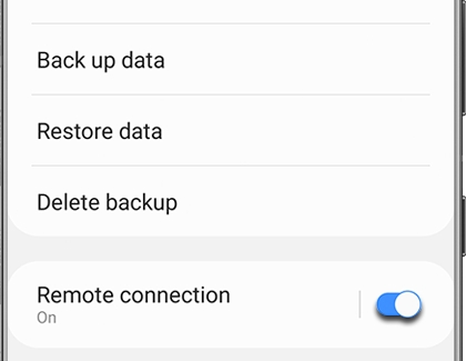 Switch next to Remote connection highlighted in the Galaxy Wearable app