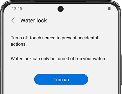Turn on Water lock mode option in Galaxy Wearable app