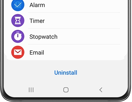 Uninstall app screen in the Galaxy Wearable app