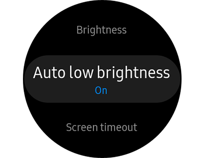 List of display settings on a Galaxy Watch3