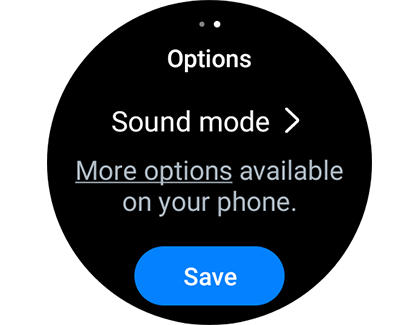 Save button displayed on a Galaxy smart watch