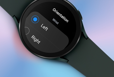 Galaxy Watch4 showing orientation settings