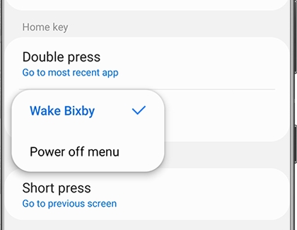 Wake Bixby selected in the Galaxy Wearable app