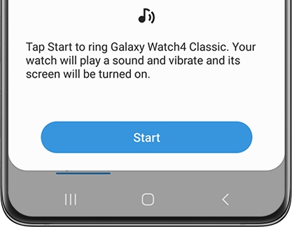 Blue Start button in the Galaxy Wearable app