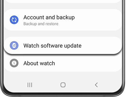 Watch software update highlighted in the Galaxy Wearable app