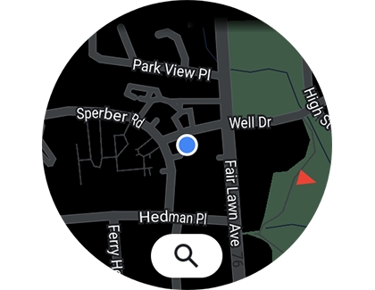 Map with streets on a Galaxy watch