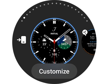 Customize under a watch face on a Samsung Galaxy Watch
