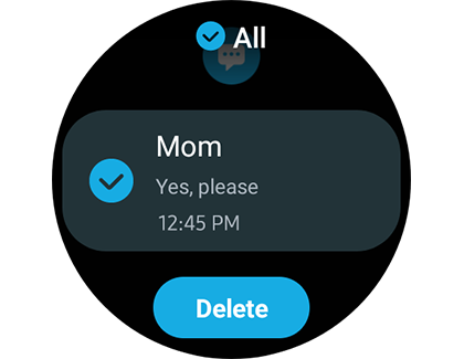 Delete conversation screen with Delete button
