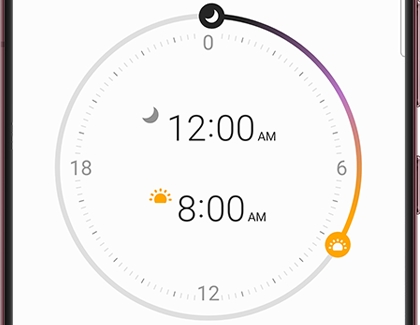 The sleep schedule slider in the Clock app