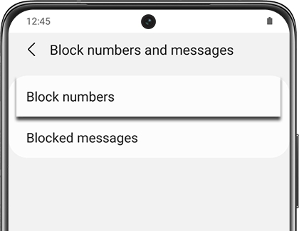 Block numbers highlighted on a Galaxy phone
