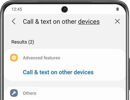 Search for Call & text on other devices on a Galaxy phone