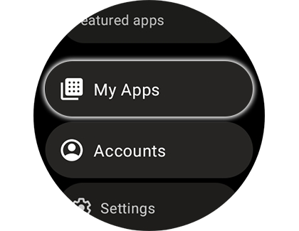 My Apps highlighted on a Samsung Galaxy Watch