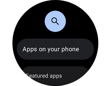 Search icon displayed on a Galaxy watch