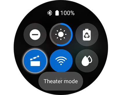 Theater mode icon highlighted on a Samsung Galaxy Watch