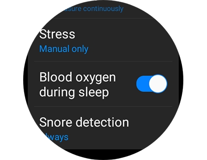 Blood oxygen during sleep switched on with a Galaxy watch