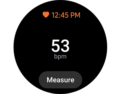 Heart rate displayed on a Samsung Galaxy Watch