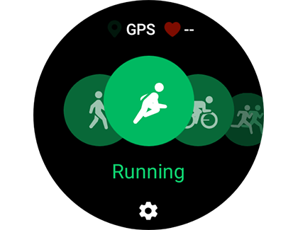 Running icon highlighted on a Galaxy watch