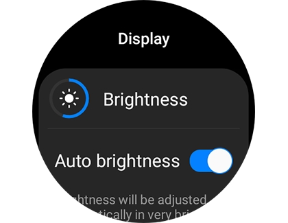 List of display settings on a Galaxy Watch4