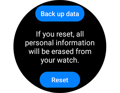 Reset option on a Samsung Galaxy Watch