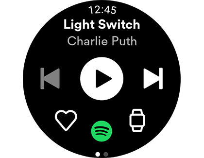 Music playing with Spotify on a Galaxy watch