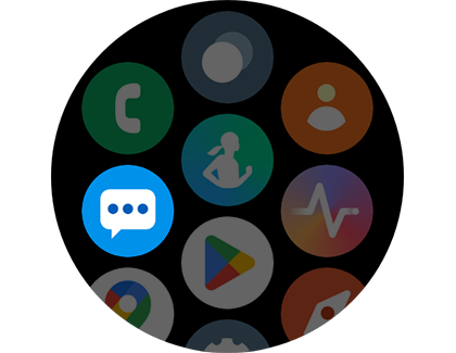 Messages app highlighted on a Samsung smart watch