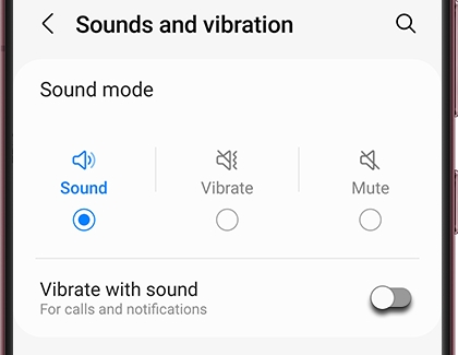 Vibrate with sound switched off in the Galaxy Wearable app