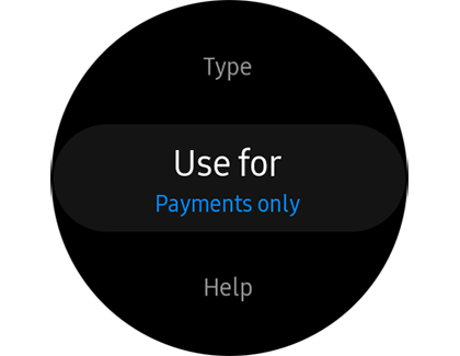 Use for Payments only setting displayed on Galaxy Watch Active 2