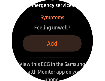 Add option displayed on a Samsung smart watch
