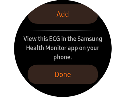 Done option displayed on a Samsung smart watch