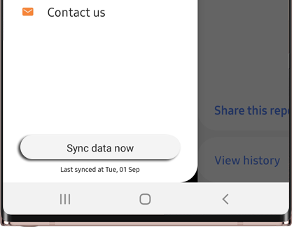 Sync data now highlighted on a Galaxy phone