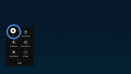 All Settings icon with the direction arrows highlighted in the Samsung MovingStyle Quick Settings panel.