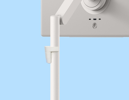 Remote controller holder attached to the stand pole on the rear of the Samsung MovingStyle.