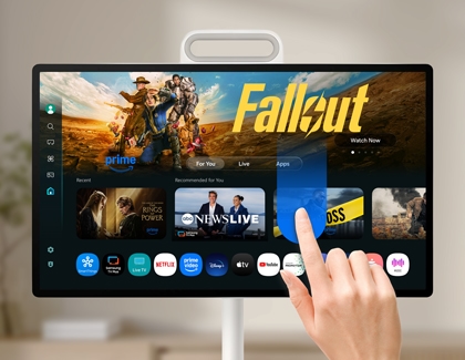 Graphic showing a finger performing a downward drag gesture on the screen.